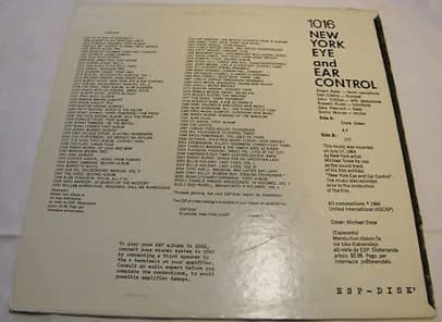 Albert Ayler, Don Cherry, John Tchicai, Roswell Rudd, Gary Peacock, Sunny Murray — New York Eye And Ear Control