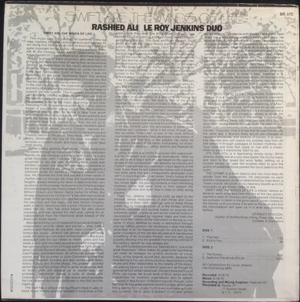Rashied Ali / Leroy Jenkins — Swift Are The Winds Of Life