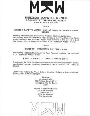 Merzbow, Kapotte Muziek — Documentation / Collaboration
