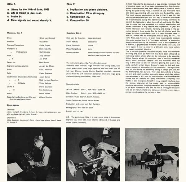 The Willem Breuker Orchestra 1966 / The Willem Breuker Quintet — Contemporary Jazz From Holland - Litany For The 14th Of June, 1966