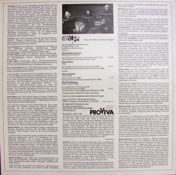Exvoco — Hans Ulrich Lehmann - Dieter Mack - Werner Heider - Manfred Niehaus