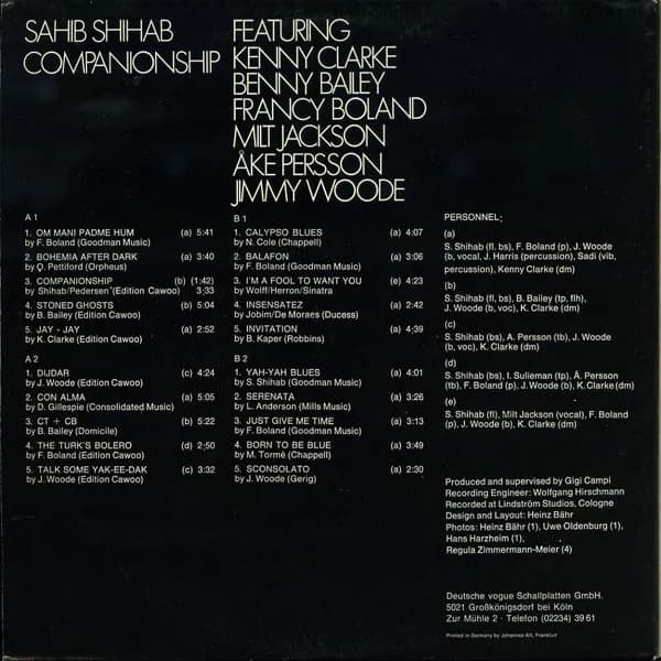 Sahib Shihab — Jazz Joint Vol. 2 "Companionship"