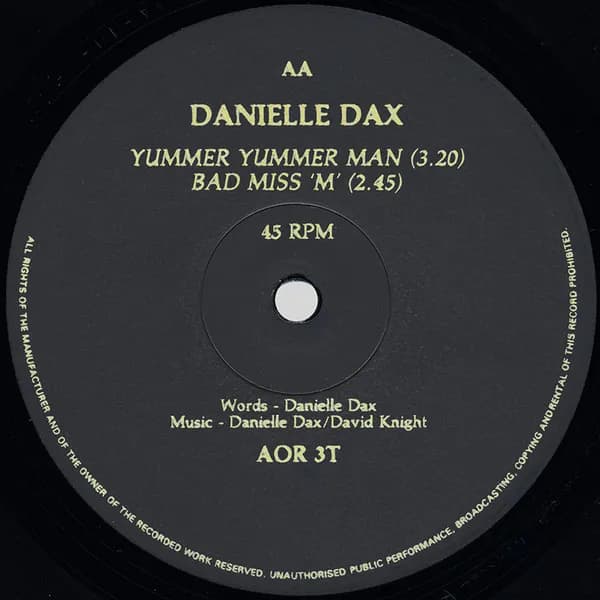 Danielle Dax — Yummer Yummer Man