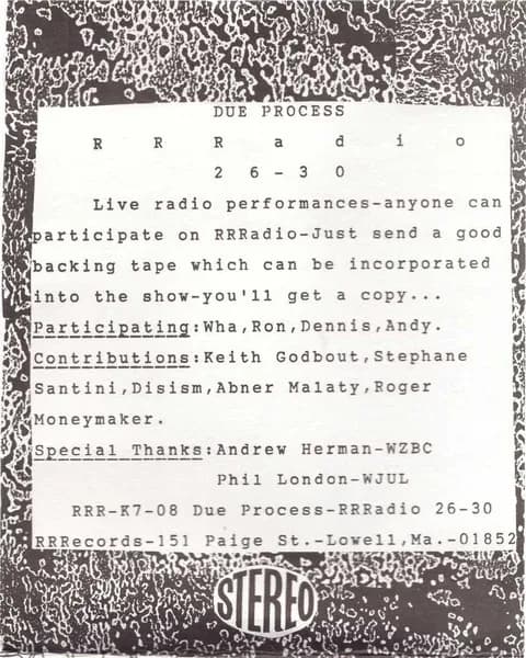 Due Process — RRRadio 26-30