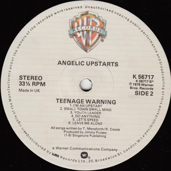 Angelic Upstarts — Teenage Warning