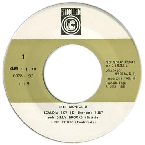 Tete Montoliu, Billy Brooks (2), Eric Peter — Scandia Sky / Lament