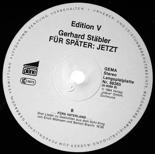 Gerhard Stäbler — Für Später: Jetzt