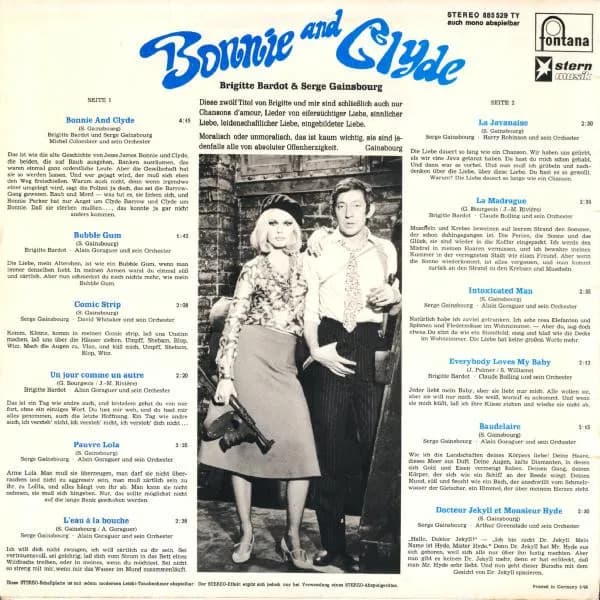 Brigitte Bardot Et Serge Gainsbourg — Bonnie And Clyde