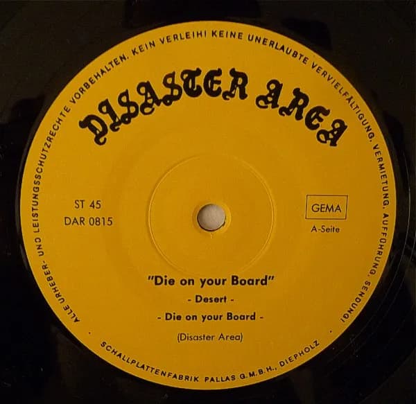 Disaster Area — Die On Your Board