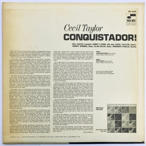 Cecil Taylor — Conquistador!