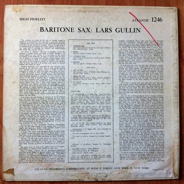 Lars Gullin — Baritone Sax