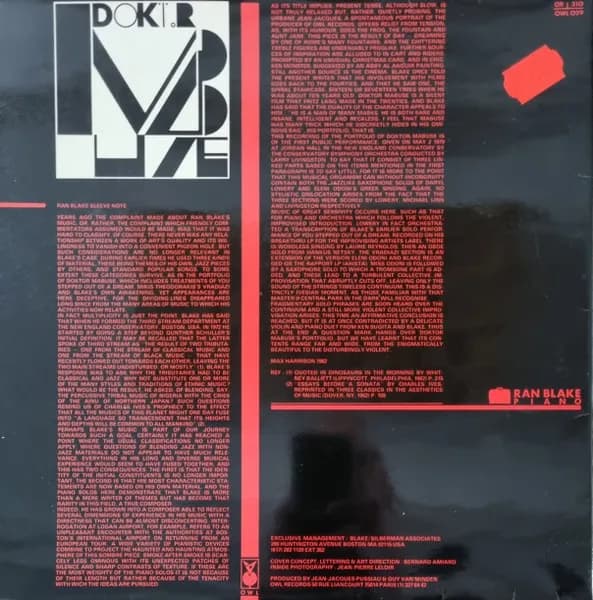 Ran Blake + New England Conservatory Symphony Orchestra Conducted By Larry Livingston — Portfolio Of Doktor Mabuse