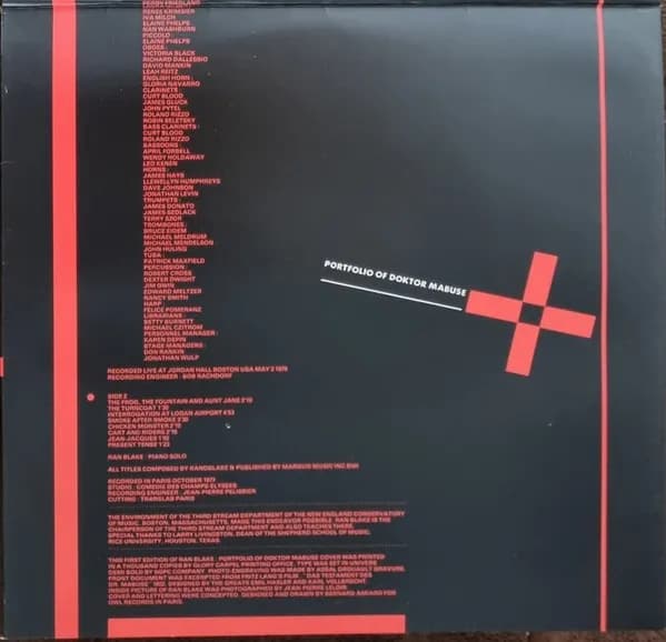 Ran Blake + New England Conservatory Symphony Orchestra Conducted By Larry Livingston — Portfolio Of Doktor Mabuse