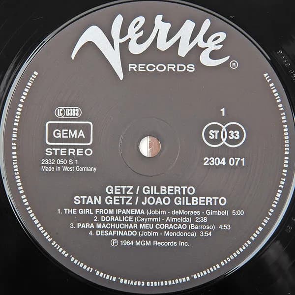 Stan Getz / João Gilberto Featuring Antonio Carlos Jobim — Getz / Gilberto