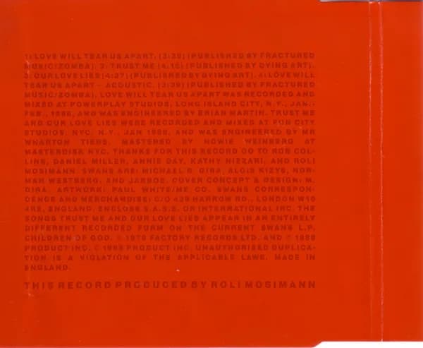 Swans — Love Will Tear Us Apart