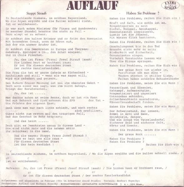 Auflauf — Stoppt Strauss