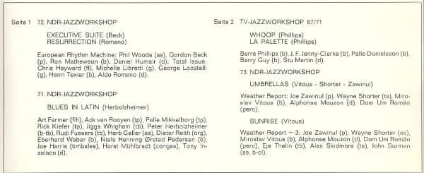Various — NDR Jazz-Workshop '71