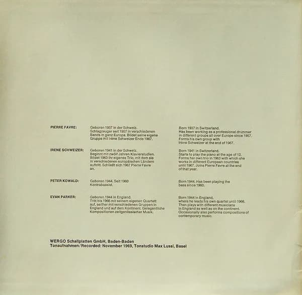 Pierre Favre Quartett — Pierre Favre Quartett