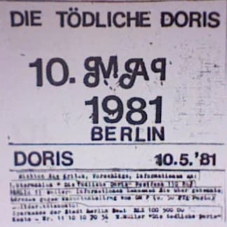 Die Tödliche Doris — Die Tödliche Doris Bewirbt Sich Um Einen Sitz Im Berliner Senat 1981