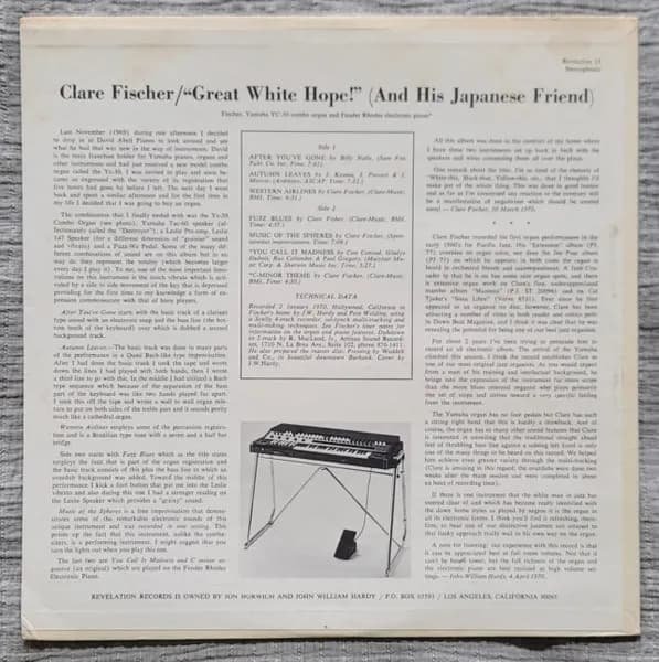 Clare Fischer — Great White Hope!