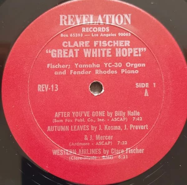 Clare Fischer — Great White Hope!
