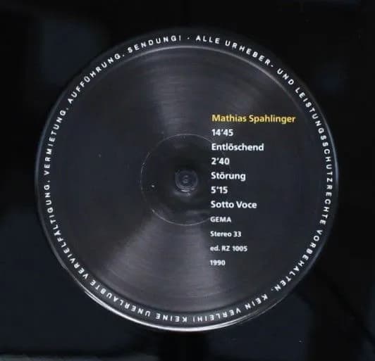 Mathias Spahlinger — Morendo · Απο Δω = Von Hier · Vier Stücke · Entlöschend · Störung · Sotto Voce