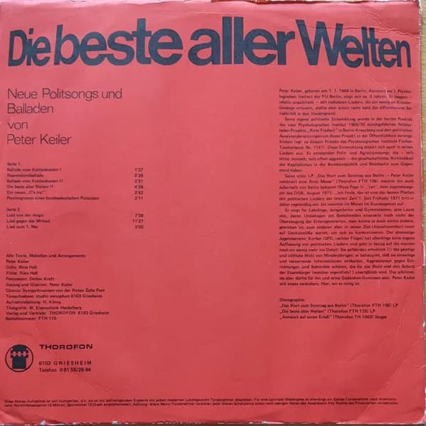 Peter Keiler — Die Beste Aller Welten