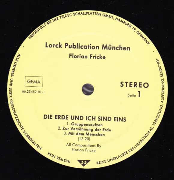Florian Fricke — Die Erde Und Ich Sind Eins - I Am One With The Earth