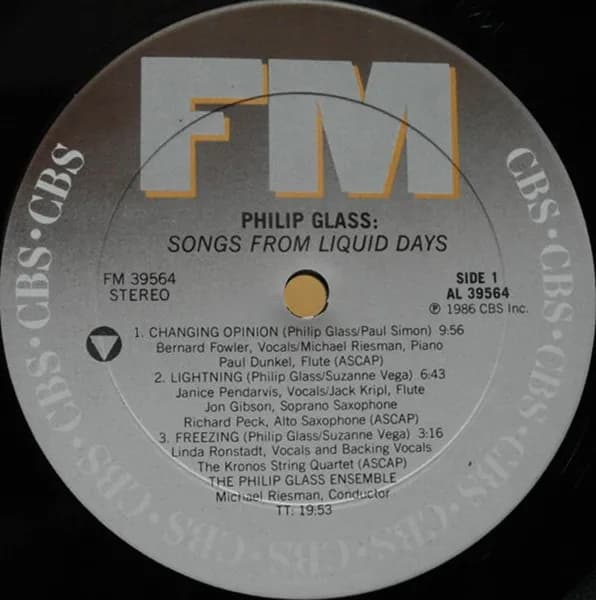Philip Glass — Songs From Liquid Days