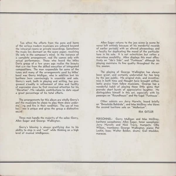 Gerry Mulligan And Allen Eager — The New Sounds