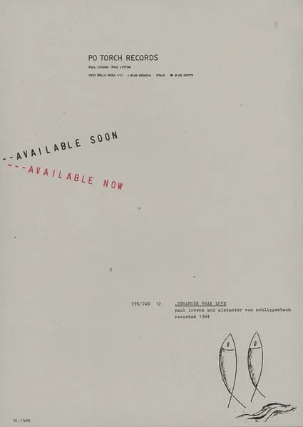 Alexander von Schlippenbach ‧ Paul Lovens — ,Stranger Than Love