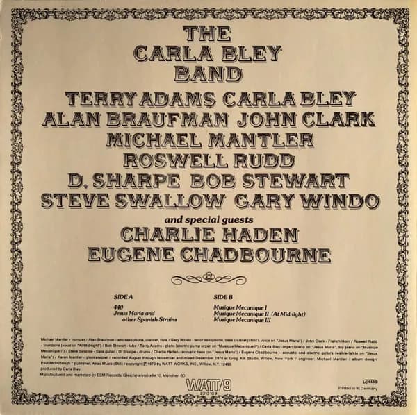 The Carla Bley Band — Musique Mecanique