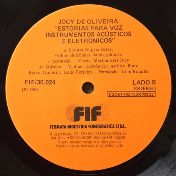Jocy de Oliveira — Estórias Para Voz, Instrumentos Acústicos e Eletrônicos