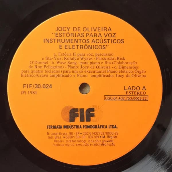 Jocy de Oliveira — Estórias Para Voz, Instrumentos Acústicos e Eletrônicos