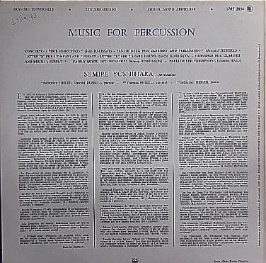 Sumire Yoshihara — Music For Percussion