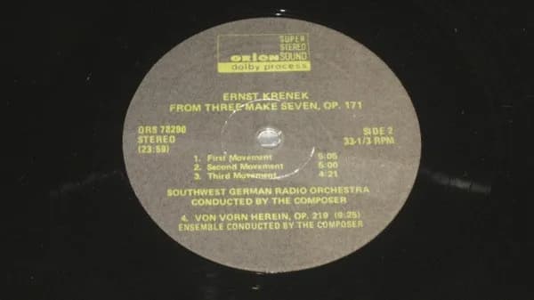 Ernst Krenek — Krenek Conducts Krenek - Horizon Circled, Op. 196 / From Three Make Seven, Op. 171 / Von Vorn Herein, Op. 219