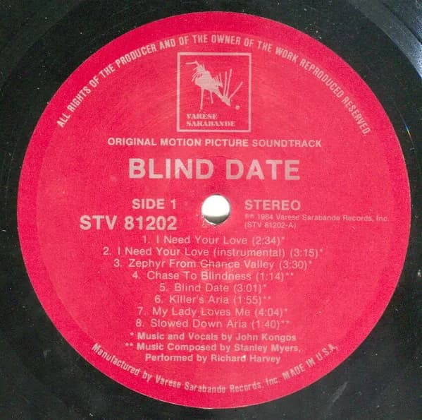 John Kongos / Stanley Myers — Blind Date (Original Motion Picture Soundtrack)