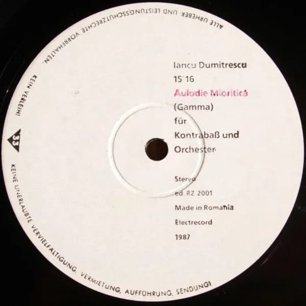 Iancu Dumitrescu — Ursa Mare / Aulodie Mioritica