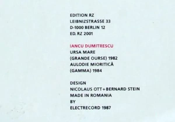 Iancu Dumitrescu — Ursa Mare / Aulodie Mioritica