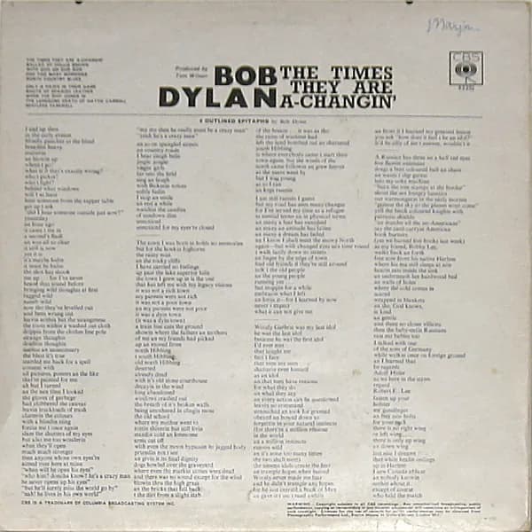Bob Dylan — The Times They Are A-Changin'