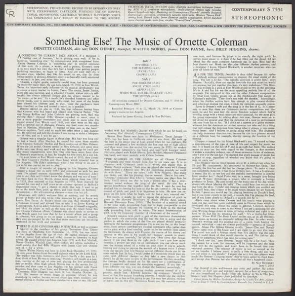 Ornette Coleman — Something Else!!!!