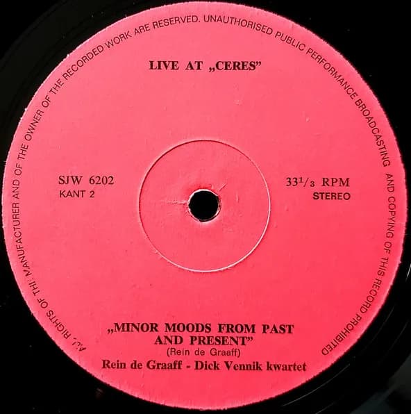Rein De Graaff / Dick Vennik — Minor Moods From Past And Present.