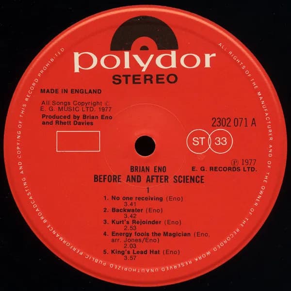 Brian Eno — Before And After Science