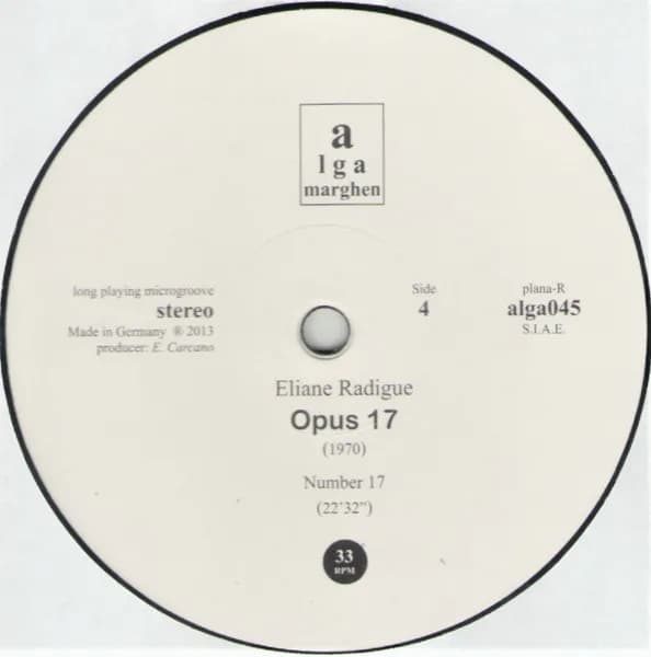 Eliane Radigue — Opus 17