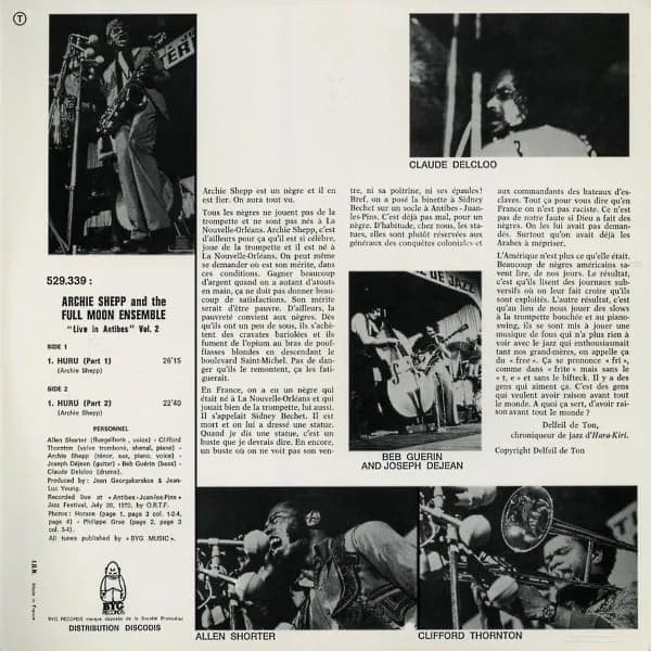 Archie Shepp And The Full Moon Ensemble — Live In Antibes (Vol. 2)