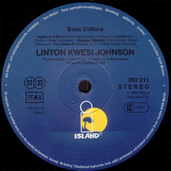 Linton Kwesi Johnson — Bass Culture