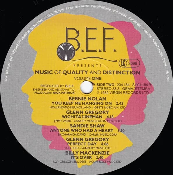 British Electric Foundation — Music Of Quality And Distinction Volume One
