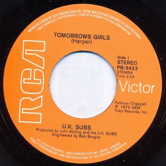 UK Subs — Tomorrows Girls
