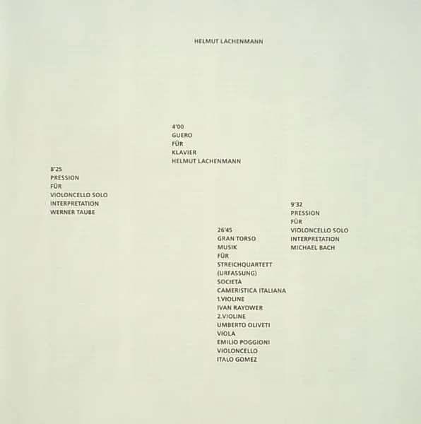 Helmut Lachenmann — Gran Torso · Guero · Pression