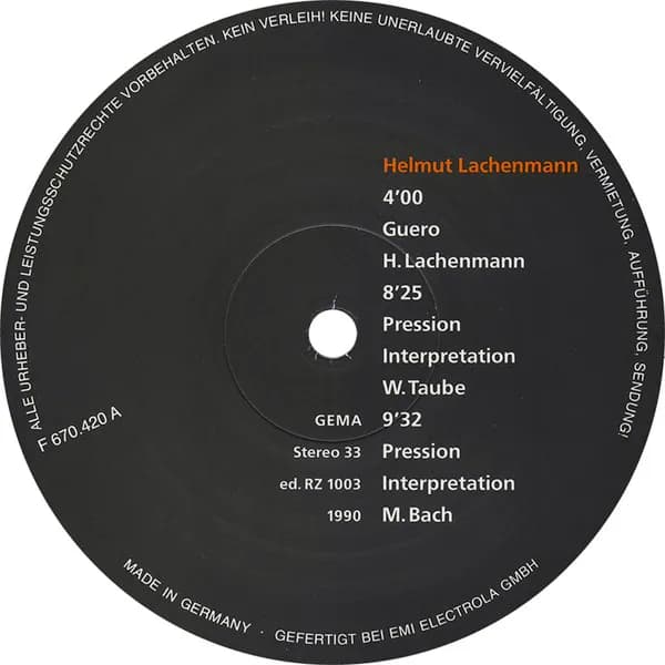 Helmut Lachenmann — Gran Torso · Guero · Pression